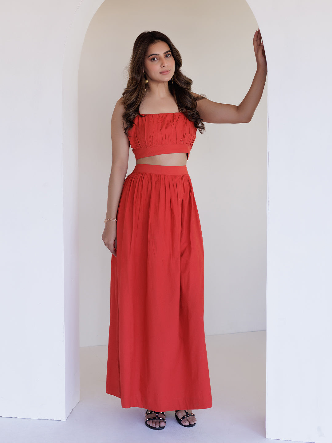 Aurora Red Co-Ord Set  - By Ragavi - qivii