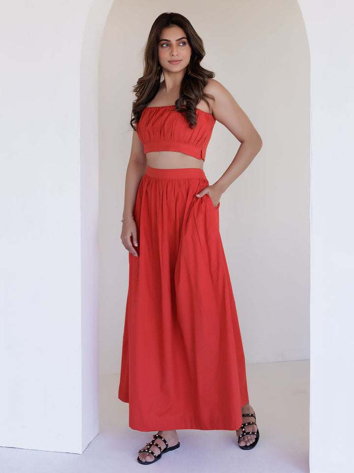 Aurora Red Co-Ord Set  - By Ragavi - qivii