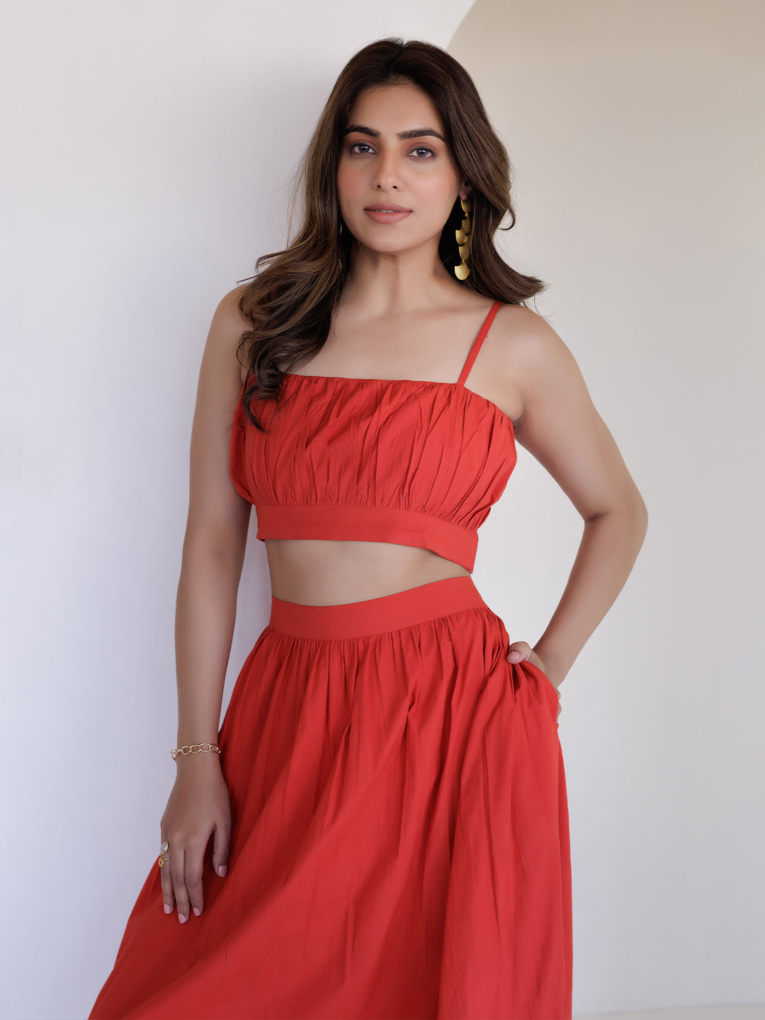 Aurora Red Co-Ord Set  - By Ragavi - qivii