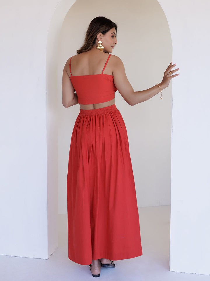 Aurora Red Co-Ord Set  - By Ragavi - qivii