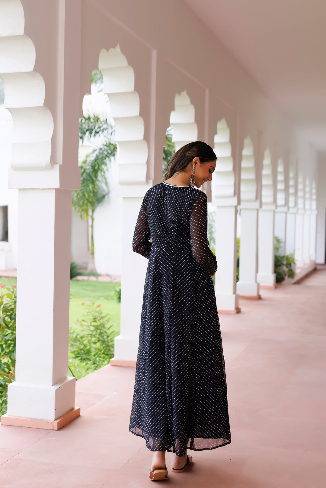 Black Leheriya Kurta