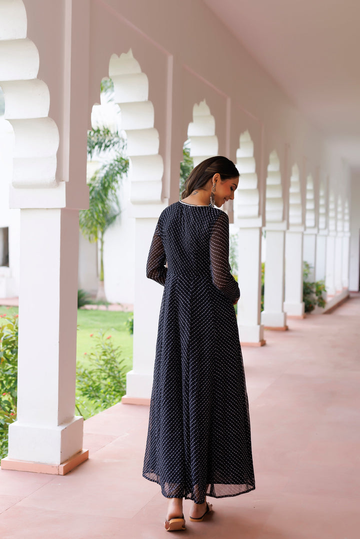 Black Leheriya Kurta