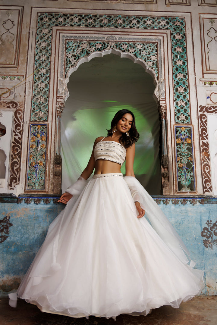 Ethereal White Lehenga Set  - By Ragavi - qivii