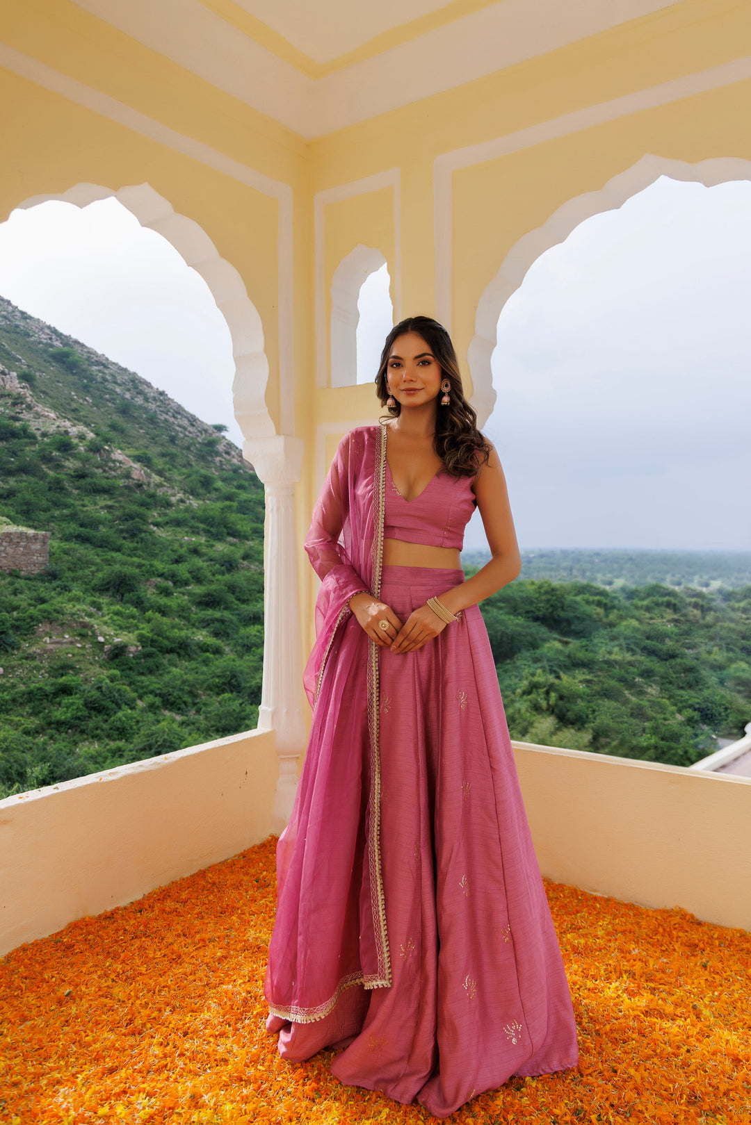 Rose Wine Pink Lehenga Set  - By Ragavi - qivii