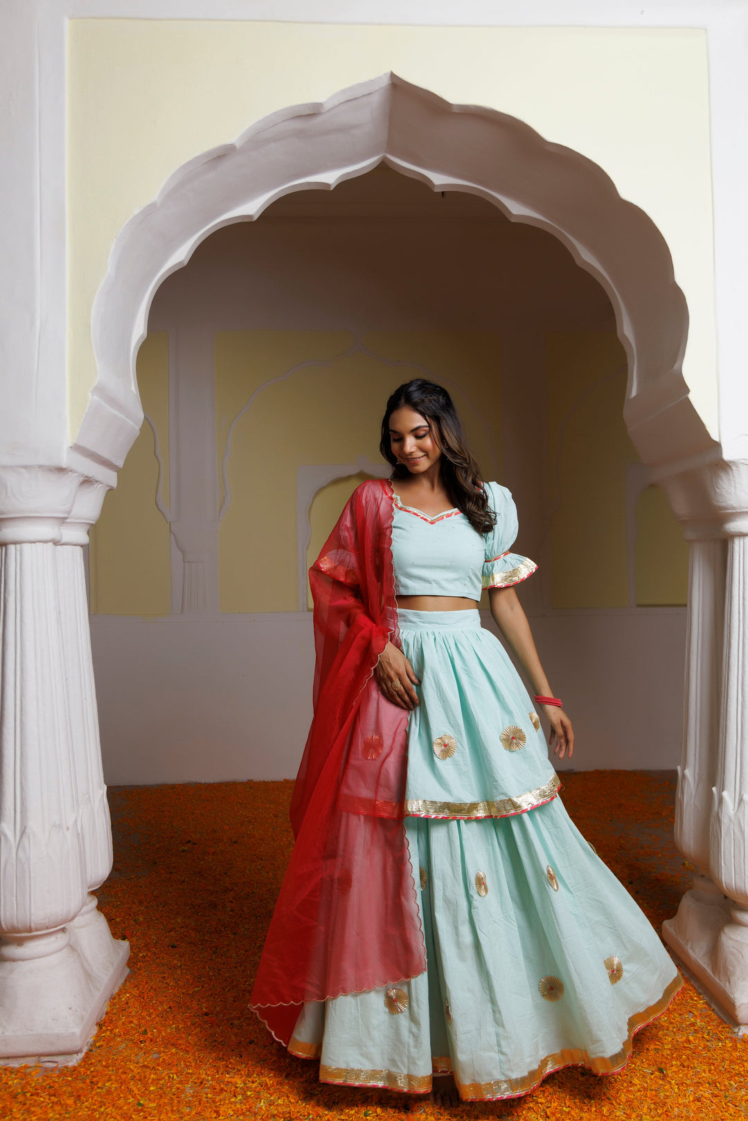 Aquamarine Blue Lehenga Set  - By Ragavi - qivii