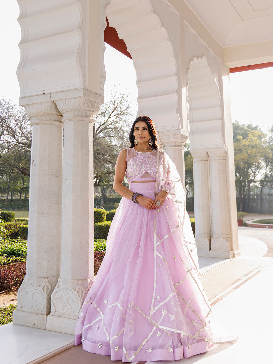 Petal Purple Organza Lehenga Set  - By Ragavi - qivii