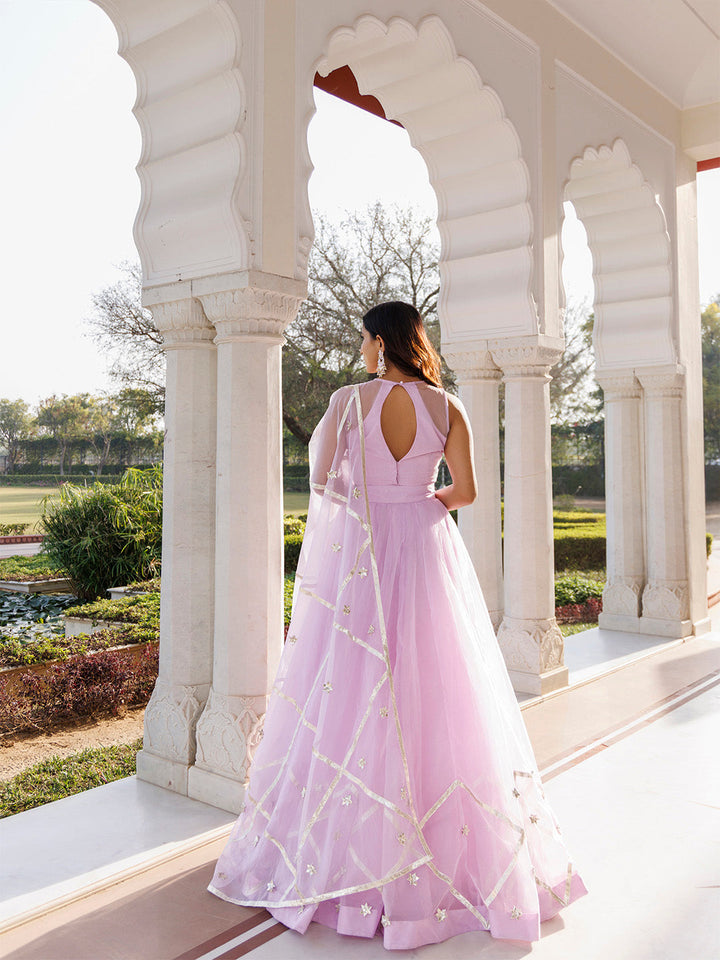 Petal Purple Organza Lehenga Set  - By Ragavi - qivii