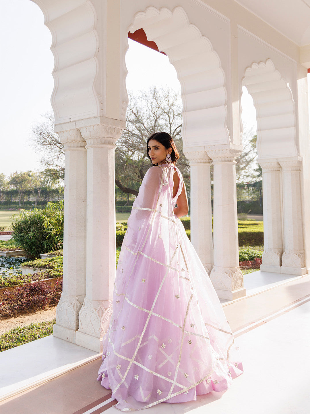 Petal Purple Organza Lehenga Set  - By Ragavi - qivii