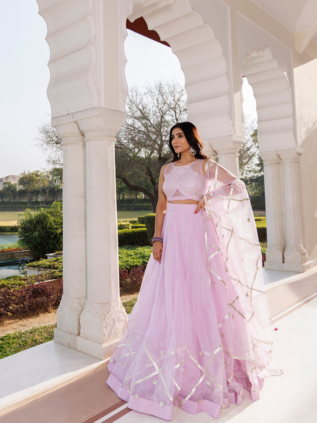 Petal Purple Organza Lehenga Set  - By Ragavi - qivii