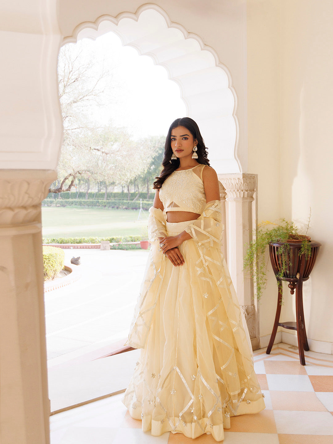 Petal Yellow Organza Lehenga Set  - By Ragavi - qivii