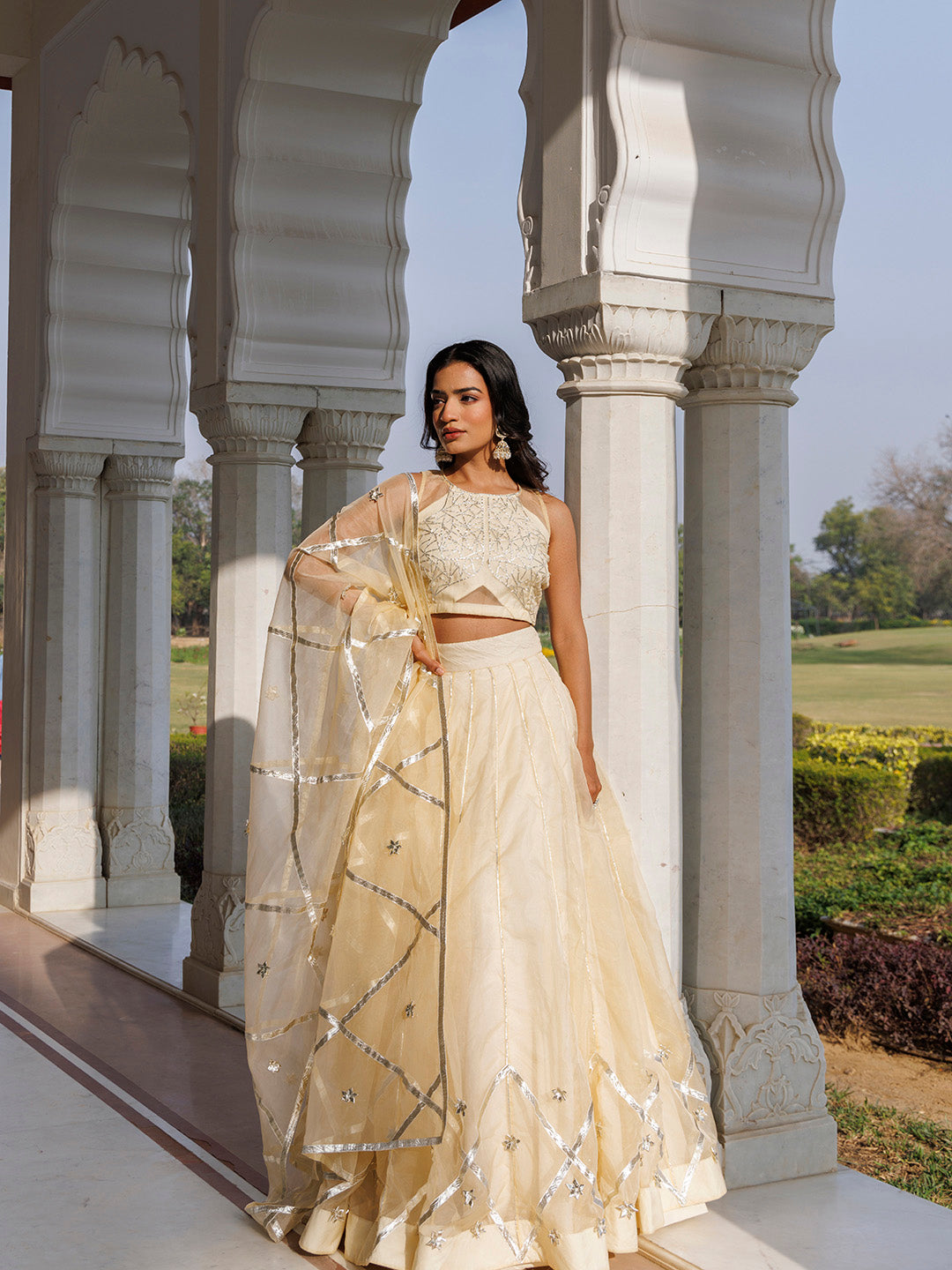 Petal Yellow Organza Lehenga Set  - By Ragavi - qivii