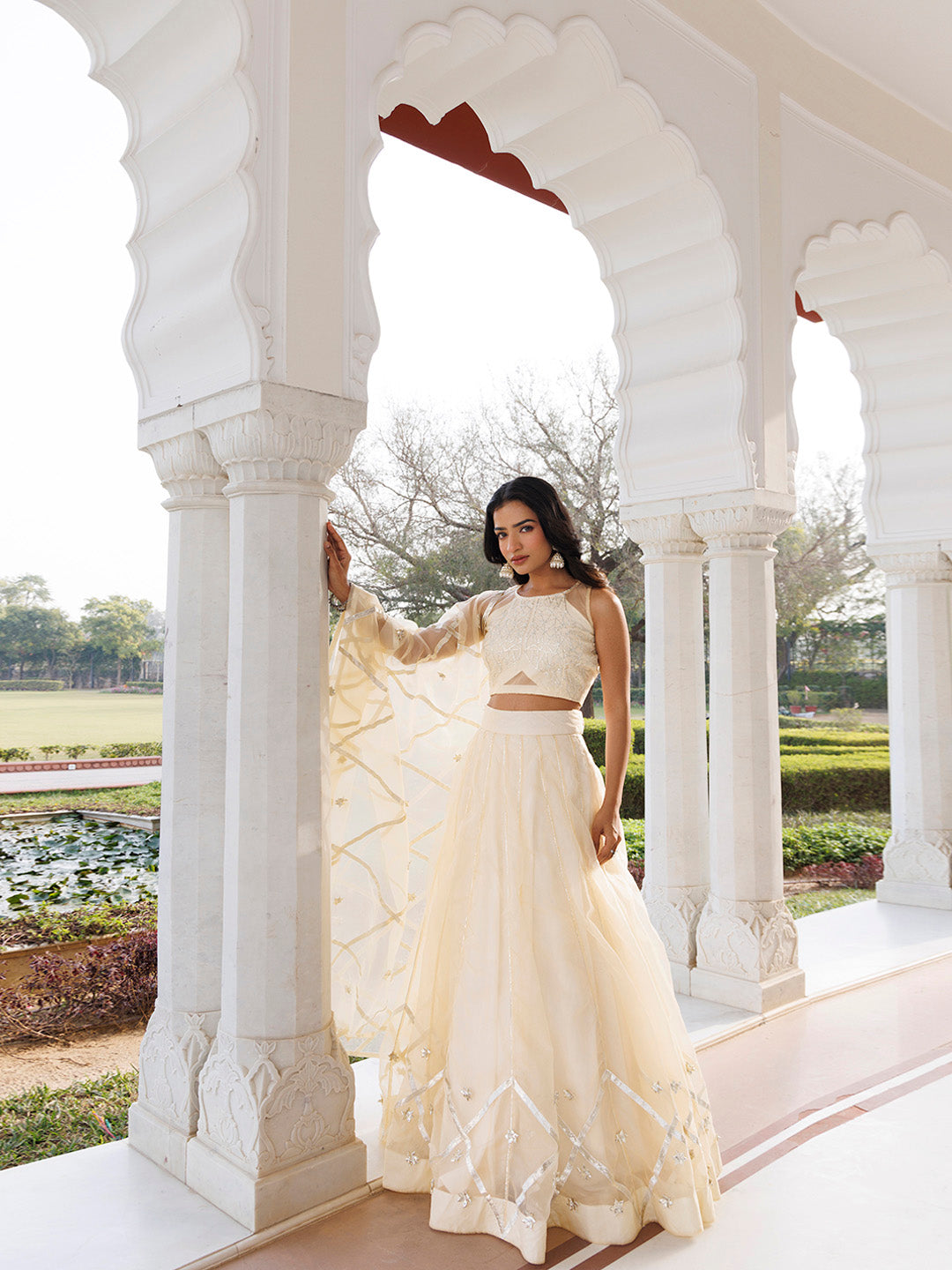 Petal Yellow Organza Lehenga Set  - By Ragavi - qivii