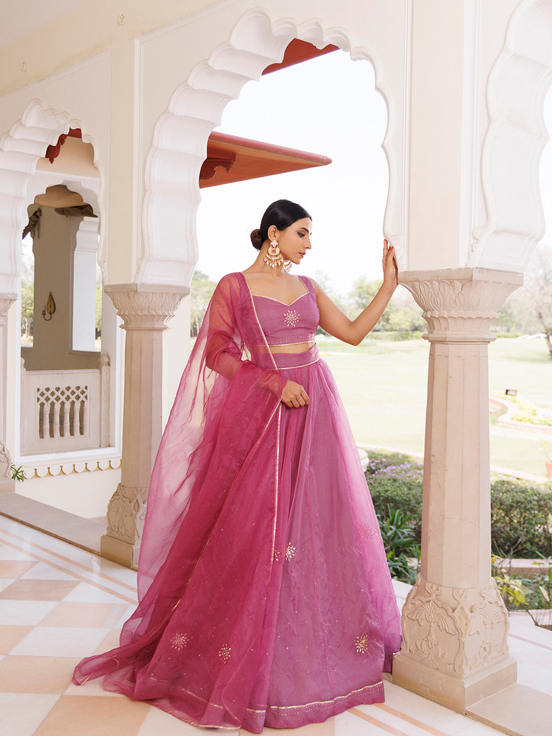 Bejewelled Purple Mukaish Work Lehenga Set  - By Ragavi - qivii