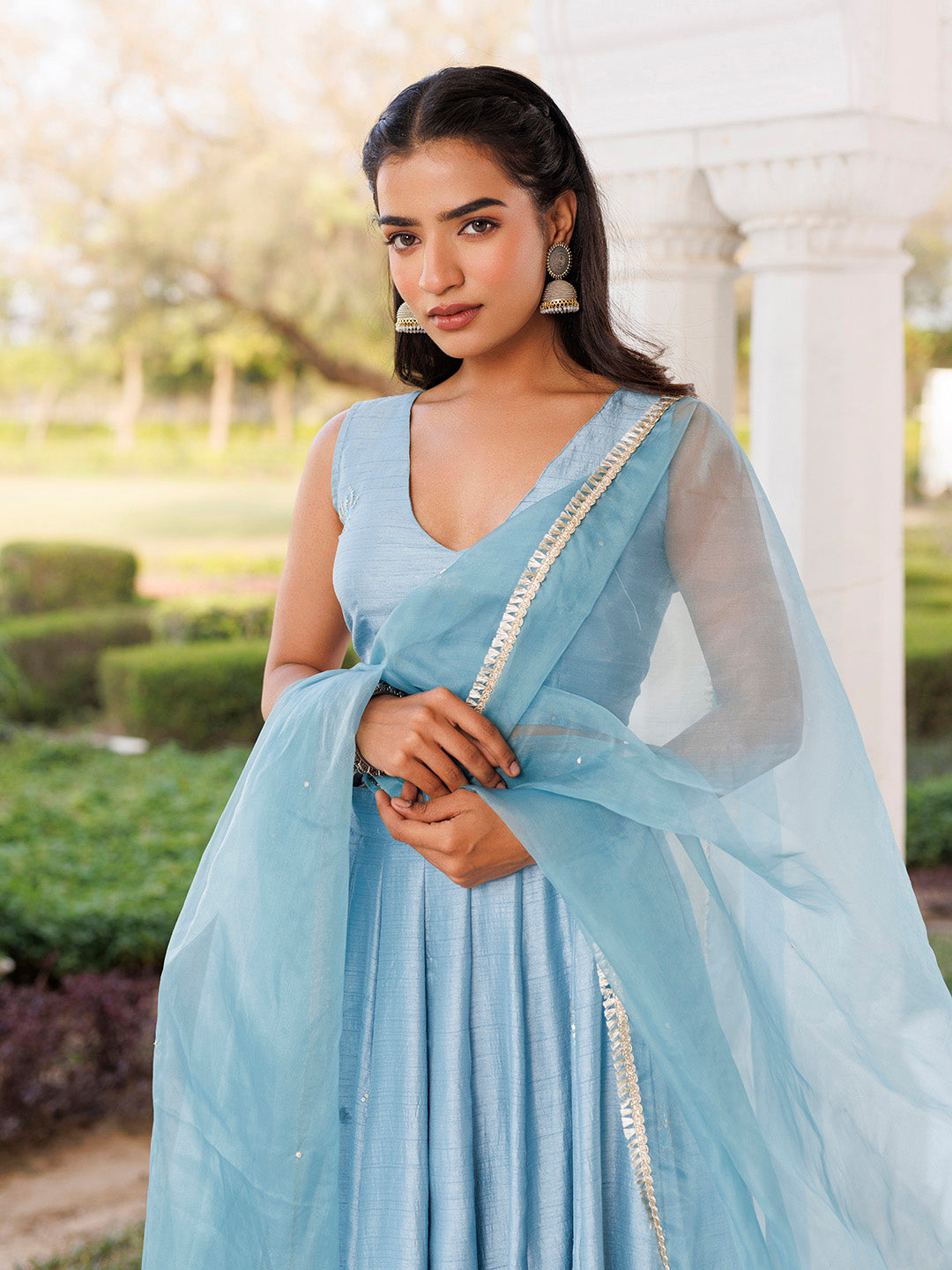 Coastal Blue Lehenga Set  - By Ragavi - qivii