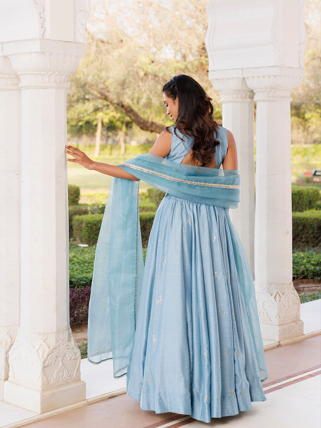 Coastal Blue Lehenga Set  - By Ragavi - qivii