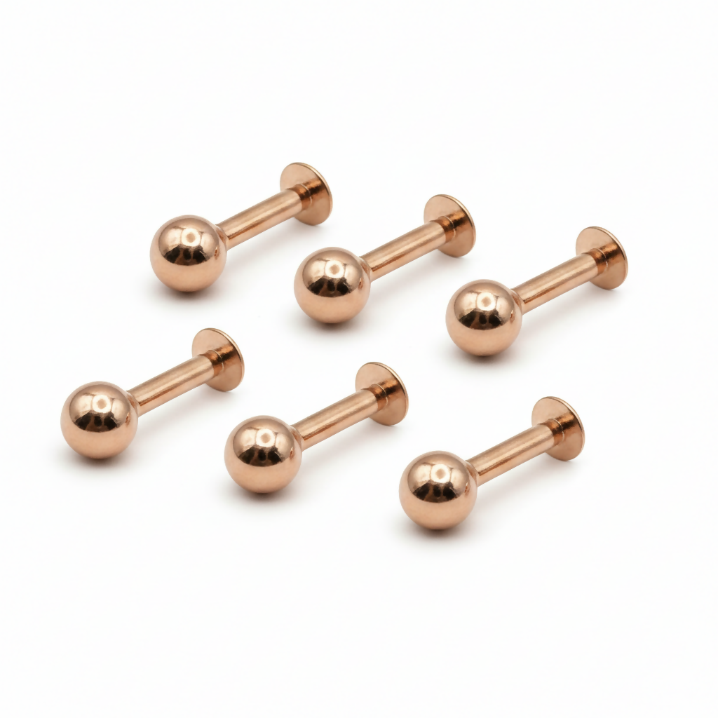 Rose Gold Flat Back Nosepin Laung Koka Nathni combo pack of 6 for women and girls