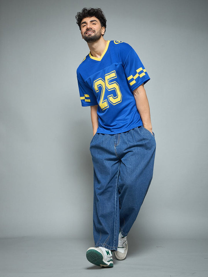 Indigo Pleated Barrel Fit Denim