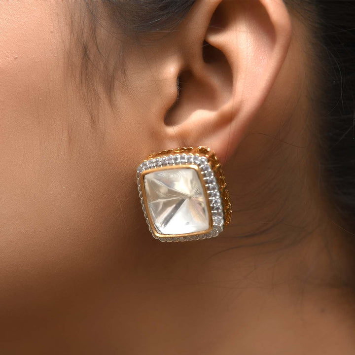 Gold plated Kundan tops with Jasmit diamond and Polki stone embellishments