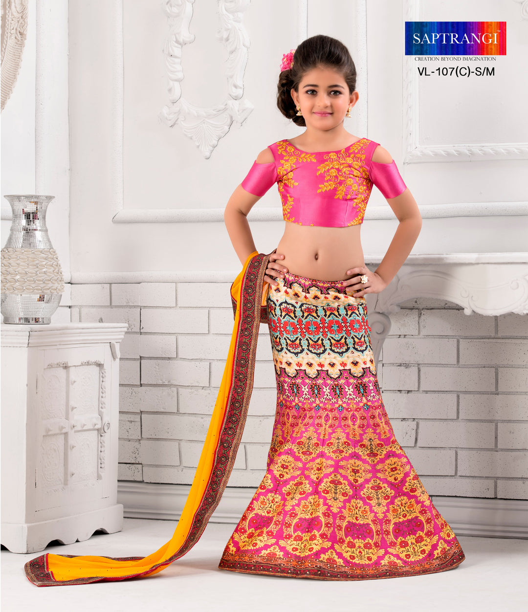 Royal Princess Khadi Mono Silk Kids Lehenga - qivii