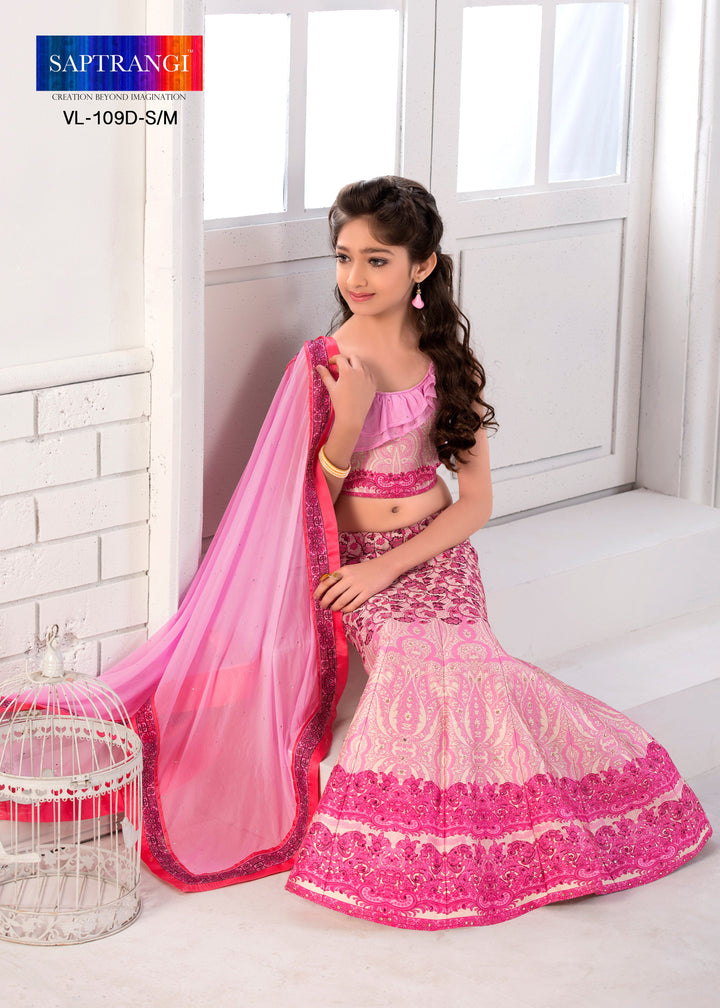 Magical Wonder Khadi Mono Silk Kids Lehenga - qivii