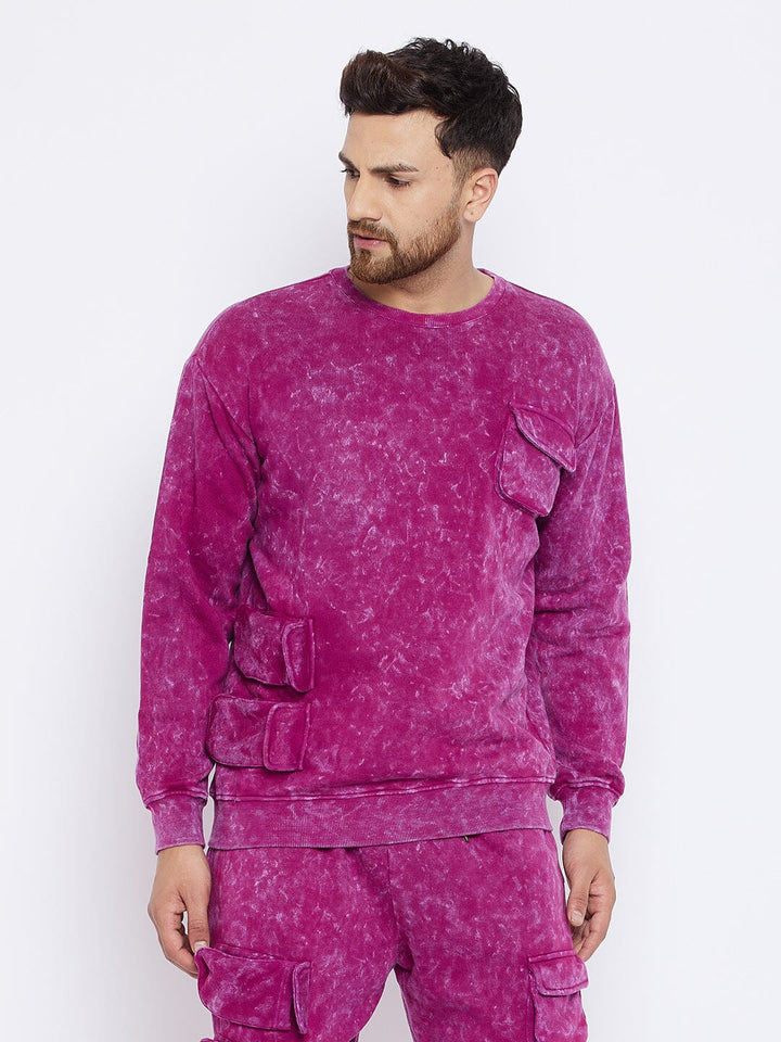 Magenta Washed Oversized Sweatshirt