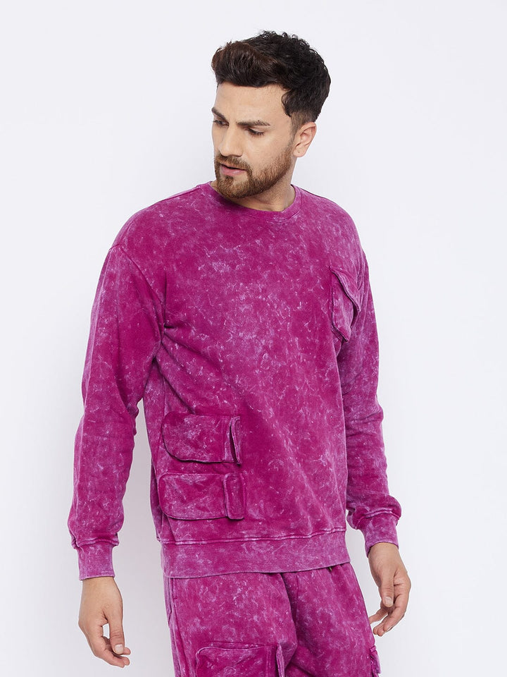 Magenta Washed Oversized Sweatshirt