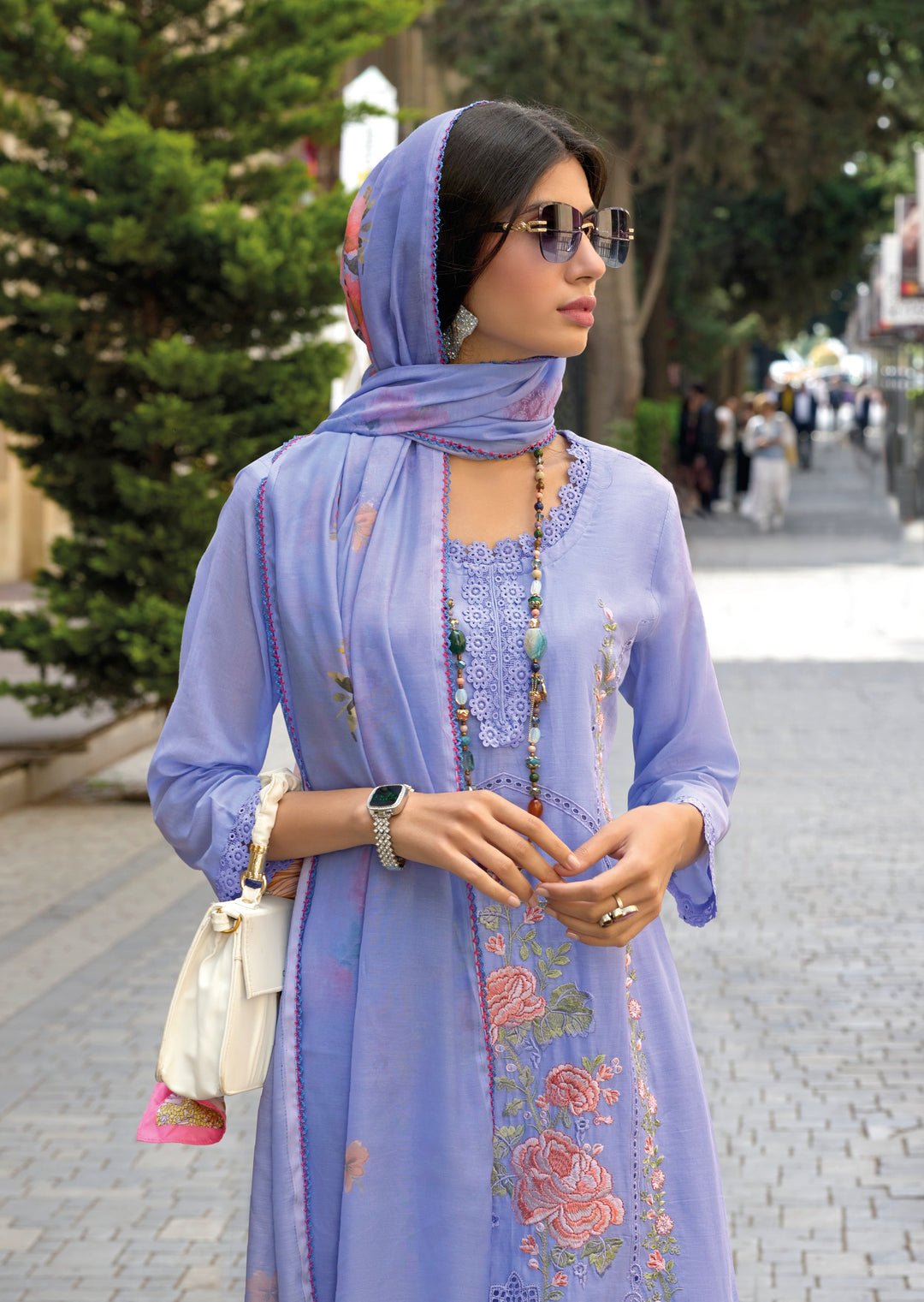 PURPLE COTTON WITH EMBROIDERY WORK SALWAR SUIT - qivii