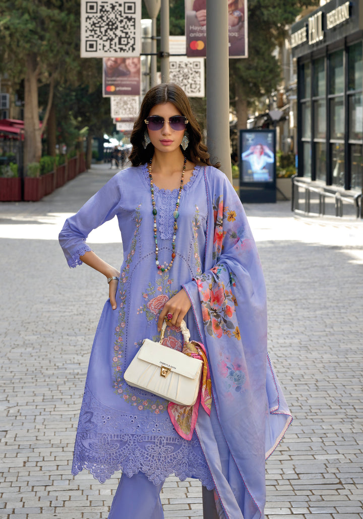 PURPLE COTTON WITH EMBROIDERY WORK SALWAR SUIT - qivii