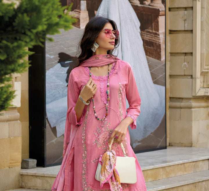 PINK COTTON WITH EMBROIDERY WORK SALWAR SUIT - qivii