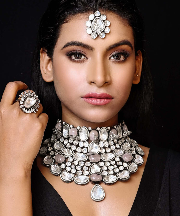 Sulakshna Bridal Contemporary Victorian Set featuring intricate gold and pearl detailing