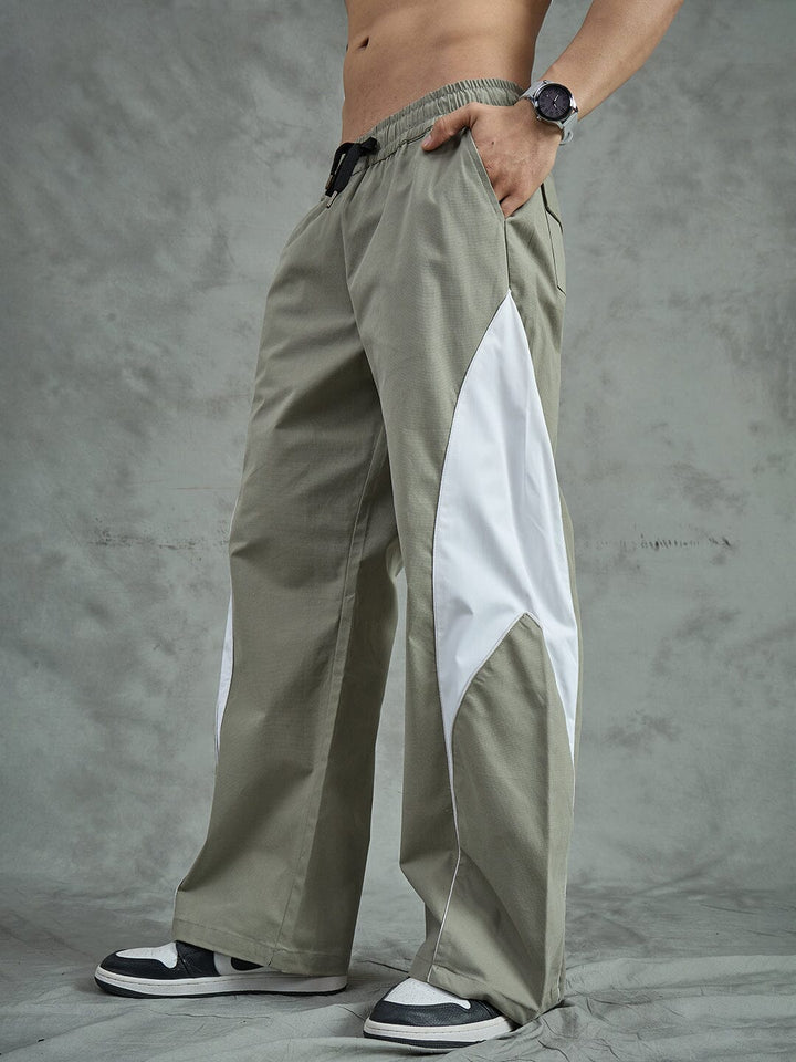 Sage Green Cut And Sew Trackpants