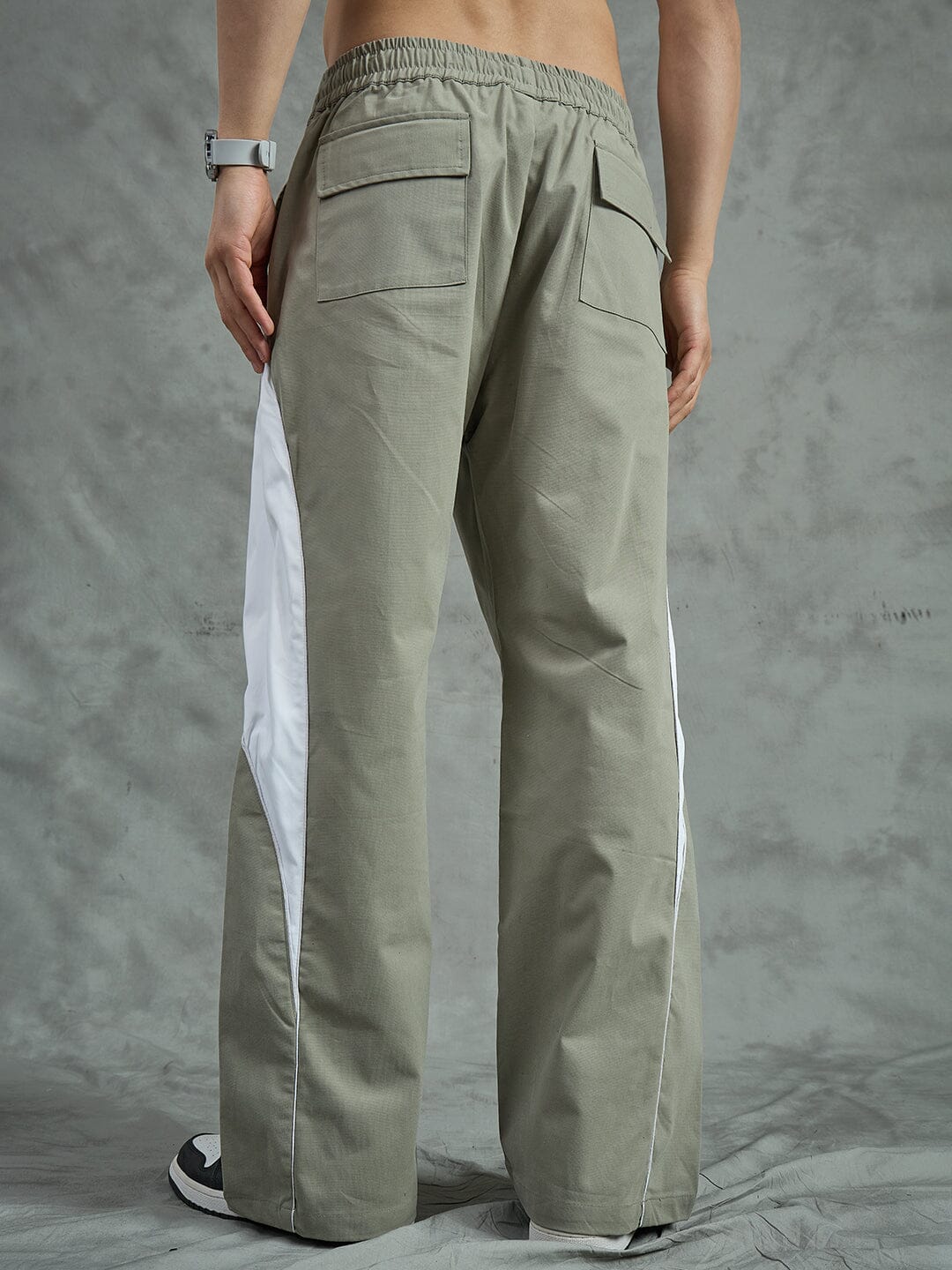 Sage Green Cut And Sew Trackpants