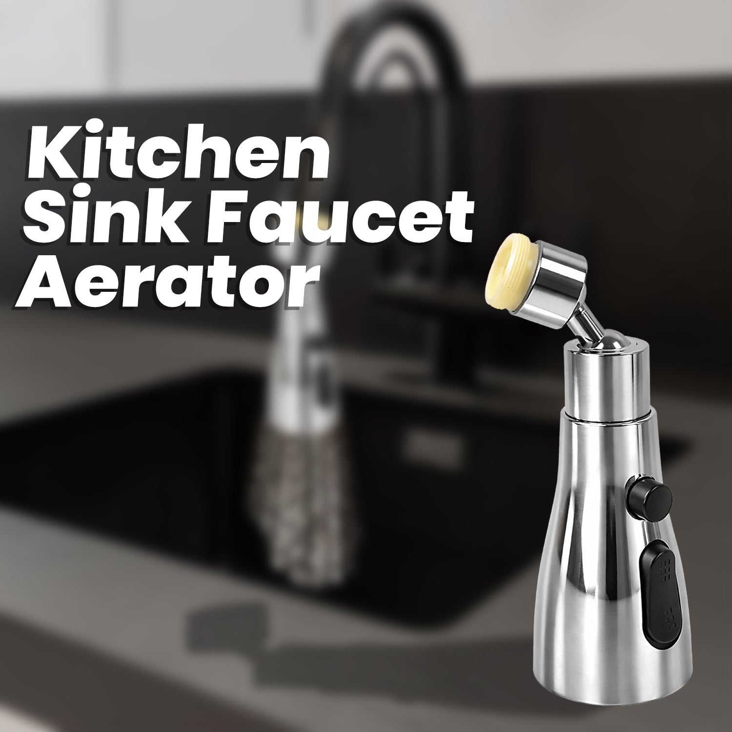 3-Function Pull Down Kitchen Faucet – 360° Rotating Sink Sprayer Tap (1 Pc)