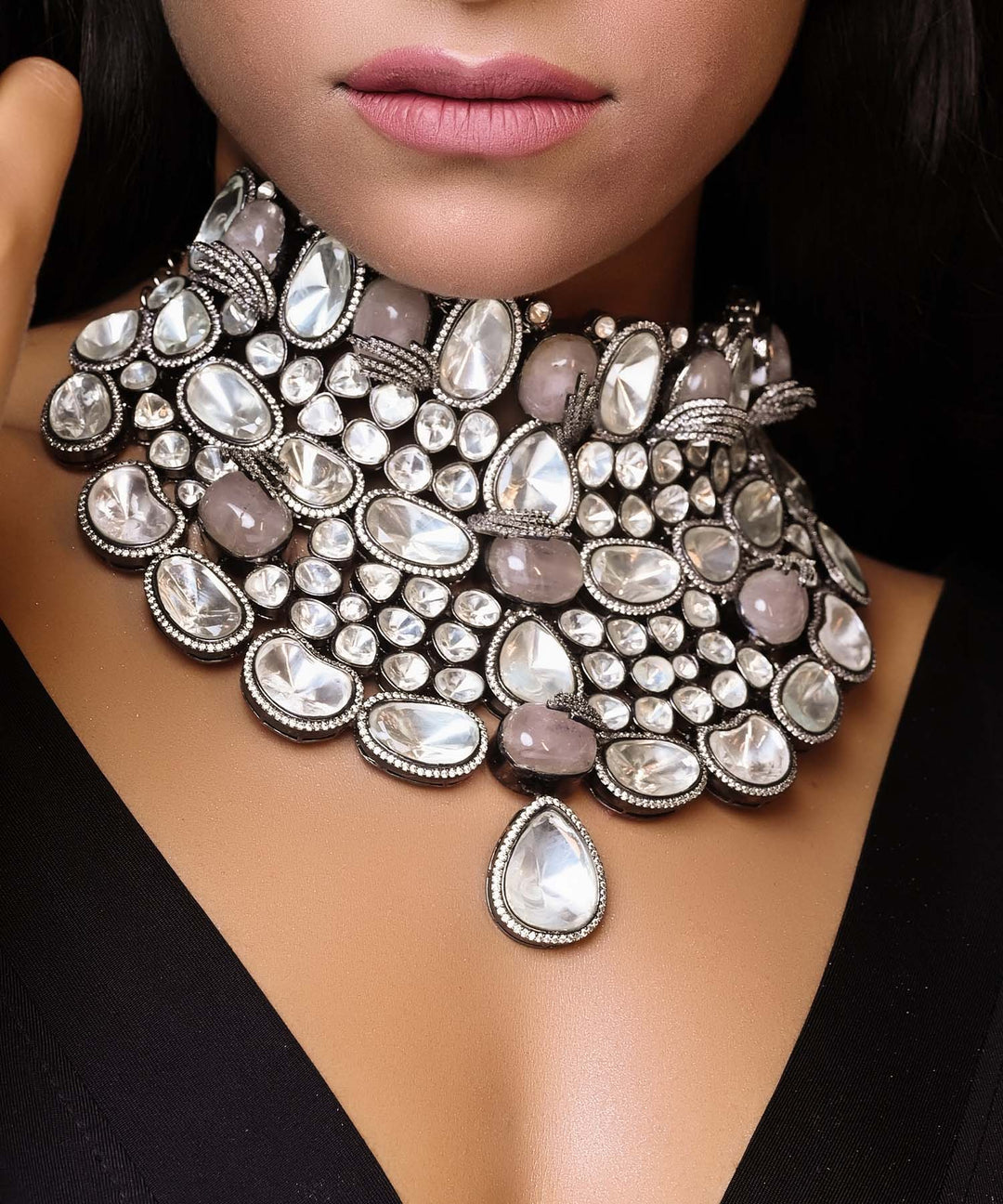 Sulakshna Bridal Contemporary Victorian Set - Exquisite gold and diamond jewelry for wedding ensemble