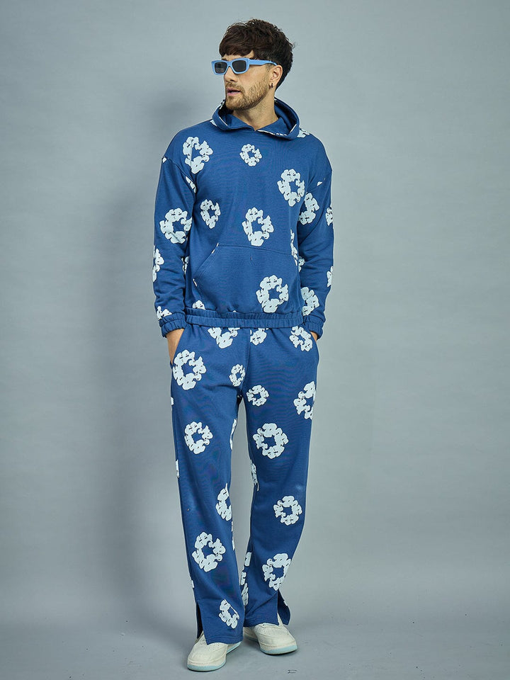 Navy Floral Boot Cut Trackpants