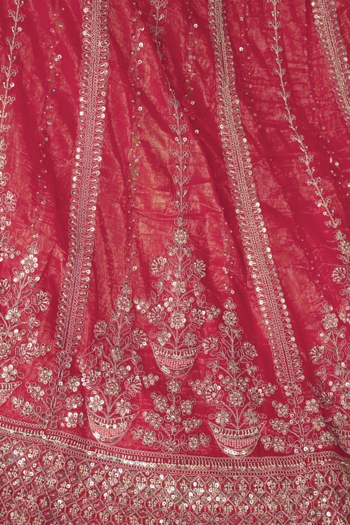 Pretty Pink Silk Wedding Lehenga with Intricate Paisley Motifs - qivii