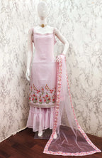 Light Pink Georgette Sequence Embroidery Work Salwar Suit
