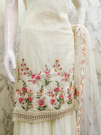 Beige Georgette Sequence Embroidery Work Salwar Suit