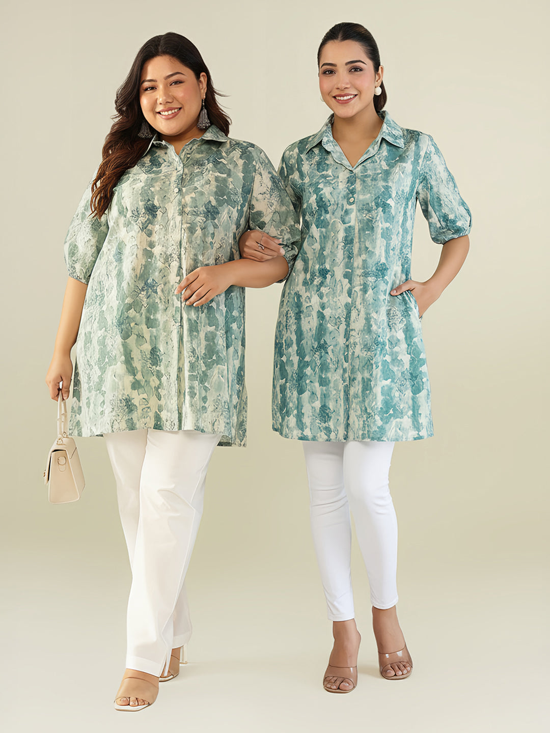 Aqua Pure Cotton Tie & Dye A-line Tunic - qivii