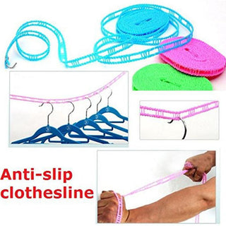 Premium Nylon Clothes Drying Line with Hooks – Balcony, Bathroom & Outdoor Use