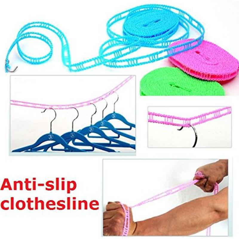 Premium Nylon Clothes Drying Line with Hooks – Balcony, Bathroom & Outdoor Use