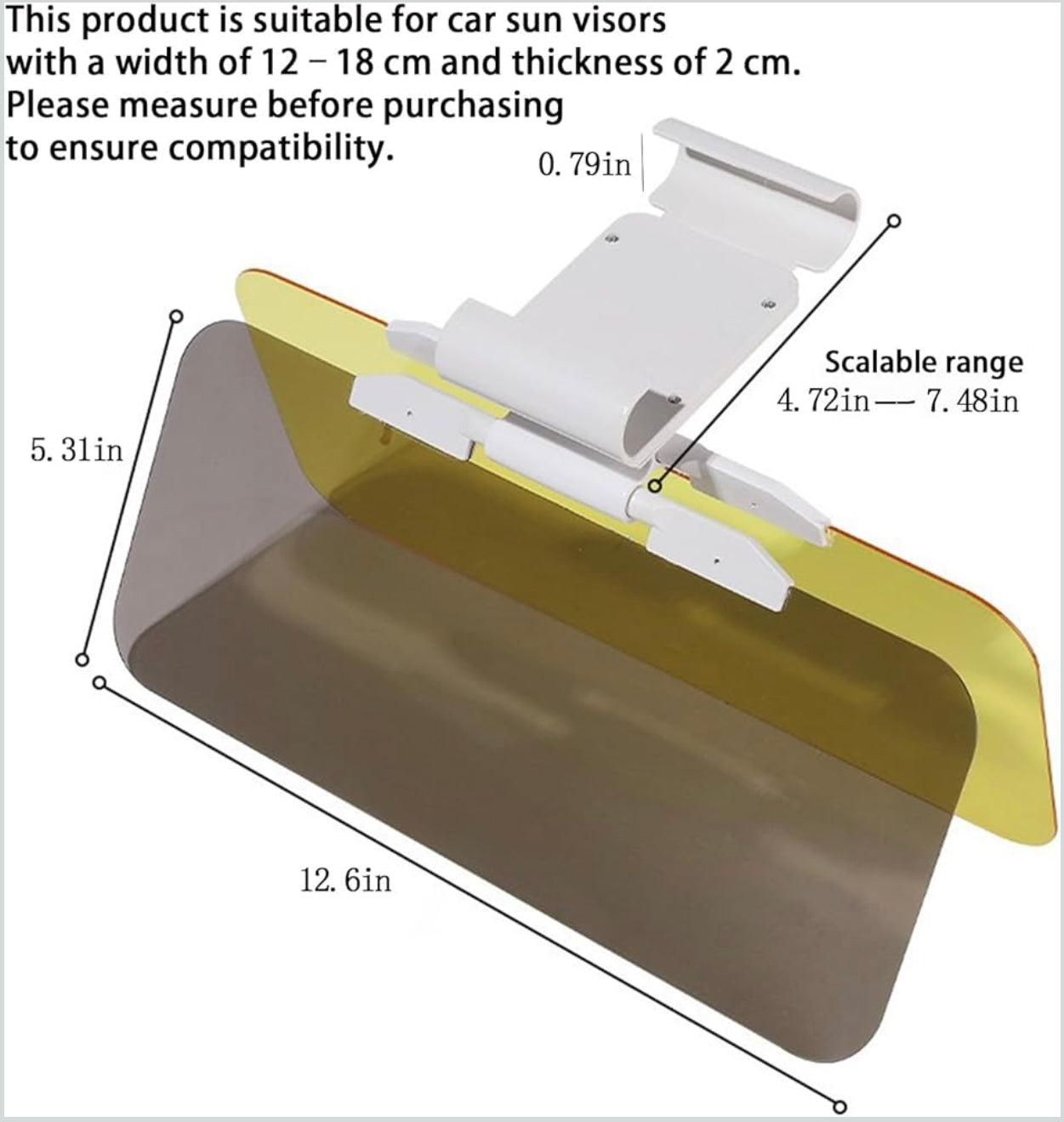 2-in-1 Car Anti-Glare Sun Visor | Day & Night Clear Driving Shield