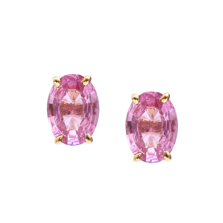 Pink Sapphire Oval Studs - qivii