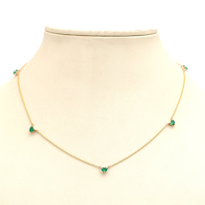 Emerald Heart Link Chain Necklace - qivii