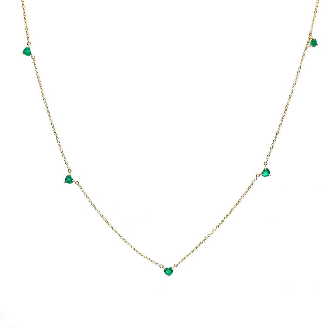 Emerald Heart Link Chain Necklace - qivii