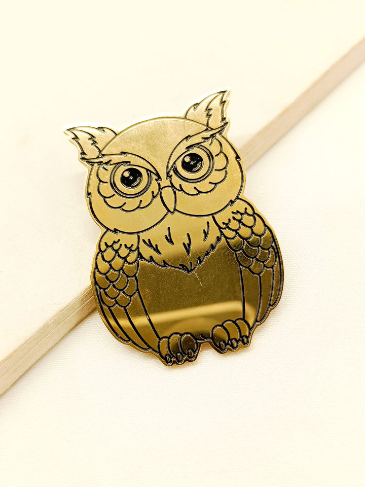 Darika Owl Golden Men's Brooch - qivii