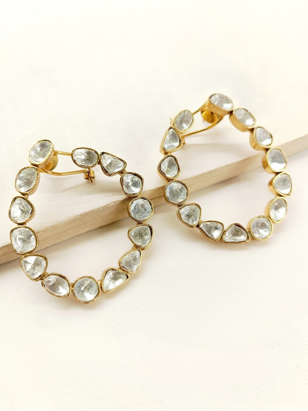 Kaydence White Kundan Earrings - qivii