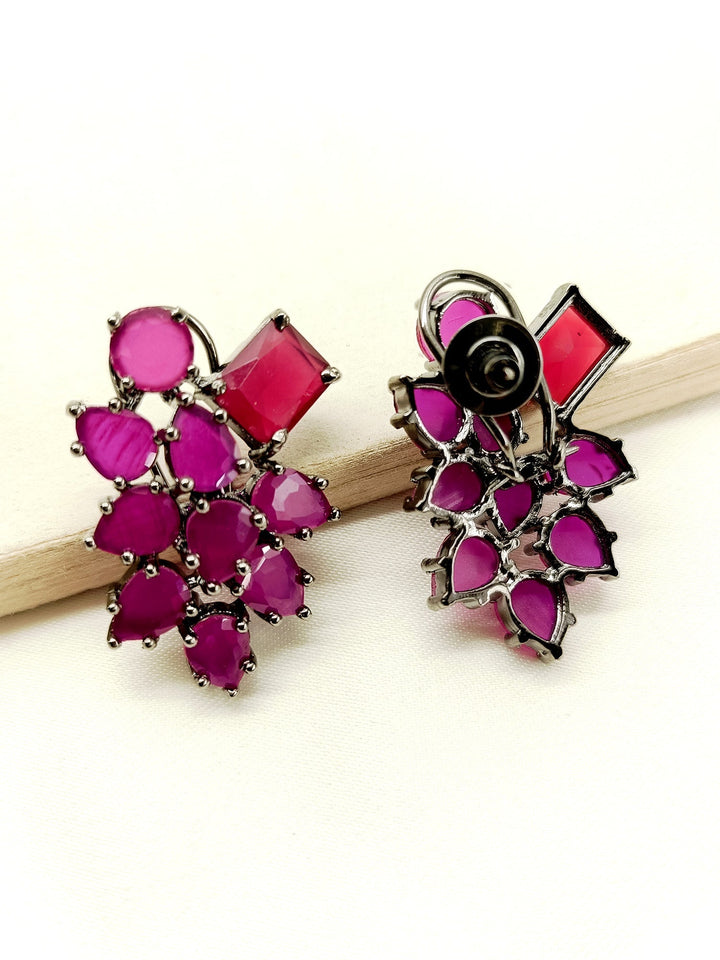  Exquisite Victorian Tops made from rhodium plated brass metal featuring luxurious ruby stones, perfect for any occasion