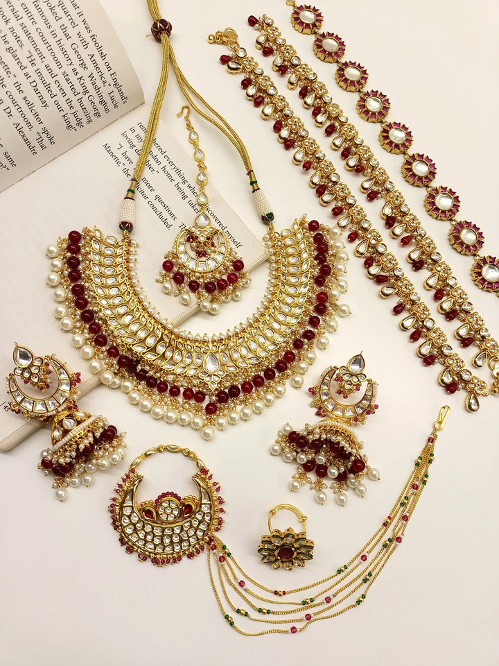 Jiyana Semi Bridal Set In Kundan - qivii