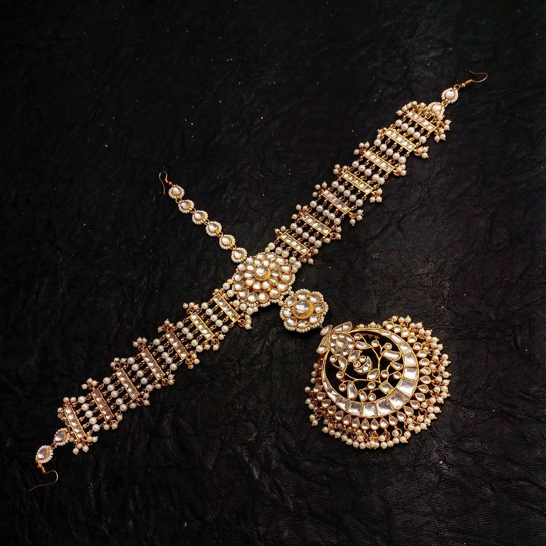 Sona Pachi Kundan Sheeshpatti With Teeka - qivii